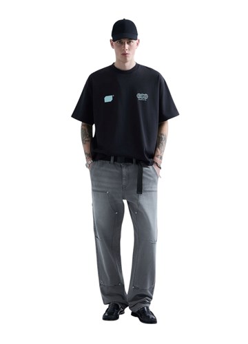 Replay REPLAY INC. UNISEX POSTER CRNA MAJICA KRATKIH RUKAVA - 1