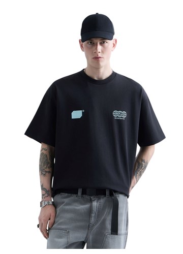 Replay REPLAY INC. UNISEX POSTER CRNA MAJICA KRATKIH RUKAVA - 2
