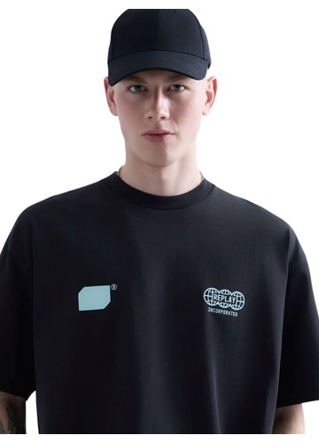 Replay REPLAY INC. UNISEX POSTER CRNA MAJICA KRATKIH RUKAVA - 6