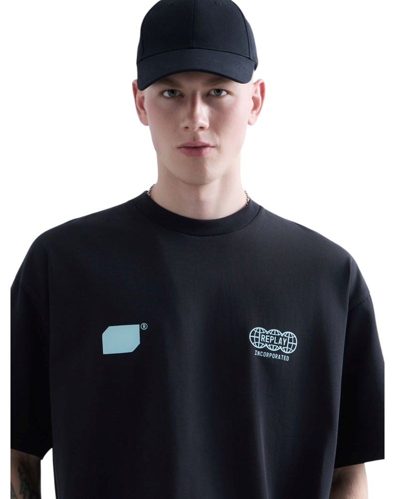 Replay REPLAY INC. UNISEX POSTER CRNA MAJICA KRATKIH RUKAVA - 6