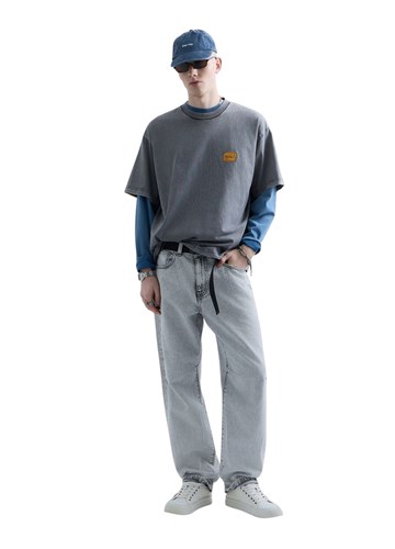 Replay REPLAY INC. UNISEX MARBLE TAMNO SIVA MAJICA KRATKIH RUKAVA - 1