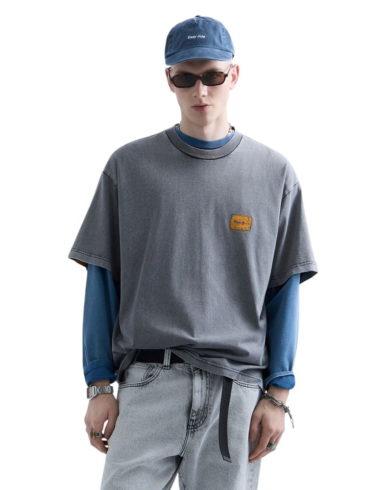 Replay REPLAY INC. UNISEX MARBLE TAMNO SIVA MAJICA KRATKIH RUKAVA - 2