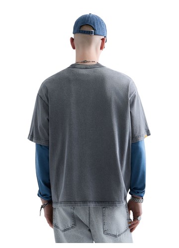 Replay REPLAY INC. UNISEX MARBLE TAMNO SIVA MAJICA KRATKIH RUKAVA - 3