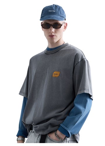 Replay REPLAY INC. UNISEX MARBLE TAMNO SIVA MAJICA KRATKIH RUKAVA - 5