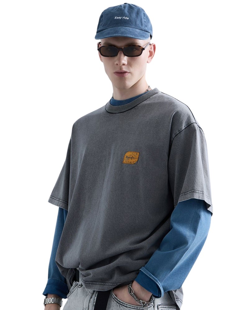 Replay REPLAY INC. UNISEX MARBLE TAMNO SIVA MAJICA KRATKIH RUKAVA - 5