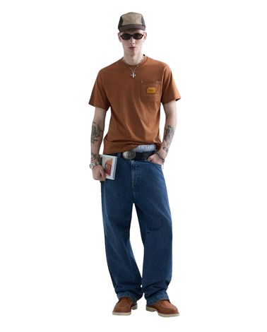 Replay replay inc. unisex pocket smeđa majica kratkih rukava