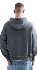 REPLAY INC. UNISEX REVERSED HOODIE U TAMNO SIVOJ BOJI - 3