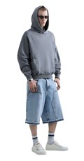 REPLAY INC. UNISEX REVERSED HOODIE U TAMNO SIVOJ BOJI - 4