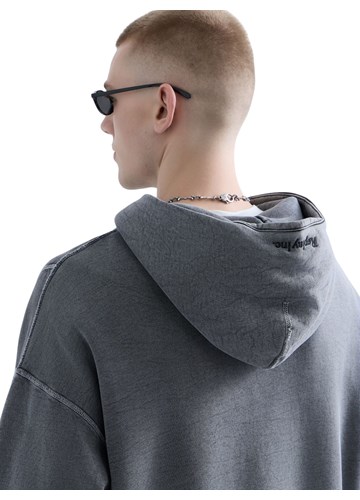 Replay REPLAY INC. UNISEX REVERSED HOODIE U TAMNO SIVOJ BOJI - 5