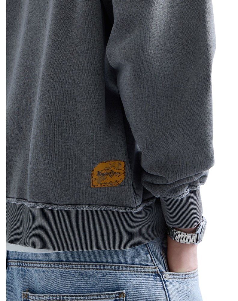 Replay REPLAY INC. UNISEX REVERSED HOODIE U TAMNO SIVOJ BOJI - 6