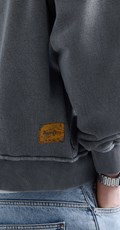 REPLAY INC. UNISEX REVERSED HOODIE U TAMNO SIVOJ BOJI - 6