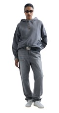 REPLAY INC. UNISEX REVERSED HOODIE U TAMNO SIVOJ BOJI - 7