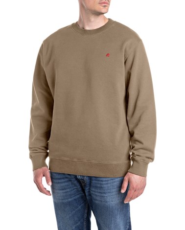 Replay kaki basic sweatshit s crvenim logom
