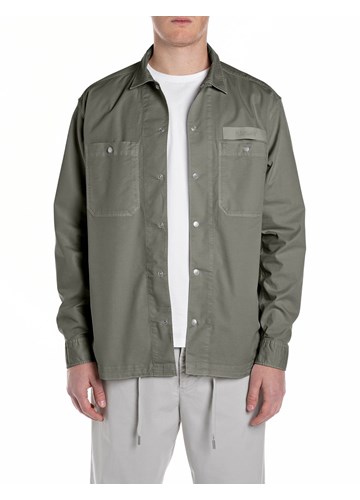 Replay KOŠULJA OD ZELENOG KEPERA OPUŠTENOG KROJA - 1