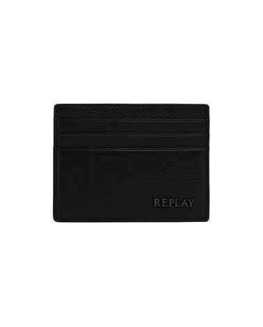 Replay kožni držač za kartice s utisnutim logom