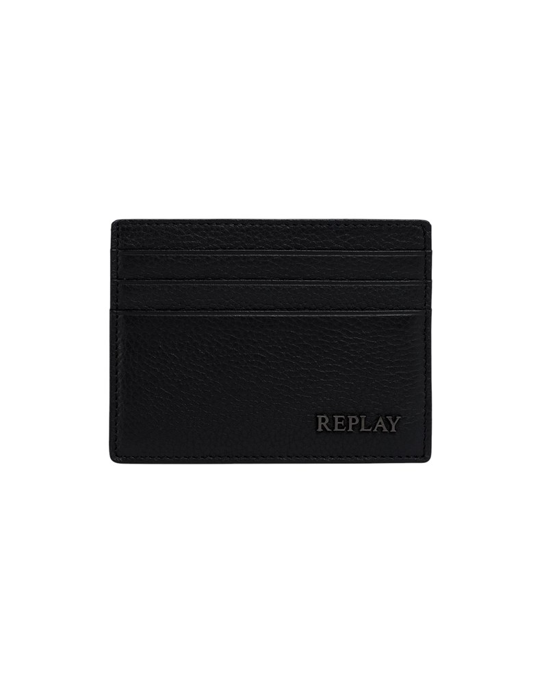 Replay KOŽNI DRŽAČ ZA KARTICE S UTISNUTIM LOGOM - 1
