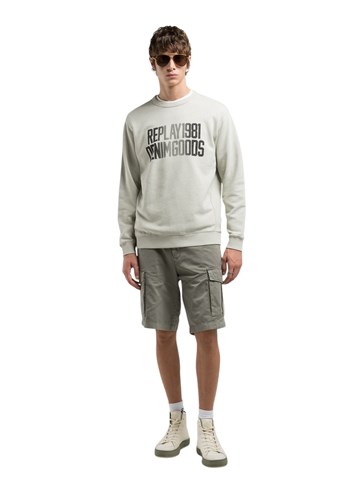 Replay KREM BIJELI SWEATSHIRT S REPLAY1981 DENIMGOODS NATPISOM - 1