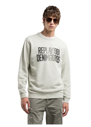 Replay KREM BIJELI SWEATSHIRT S REPLAY1981 DENIMGOODS NATPISOM - 2