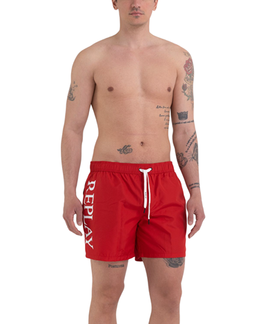 Replay crvene kupaće hlačice s maxi logotipom