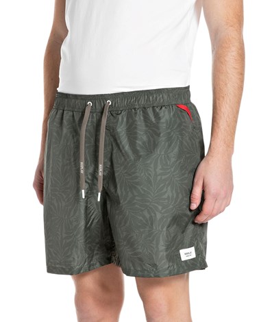 Replay kupaće hlačice s uzorkom lišća od recikliranog materijala