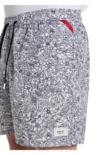 Replay MUŠKE REPLAY KUPAĆE HLAČE S PLAVIM CVJETNIM UZORKOM - 3
