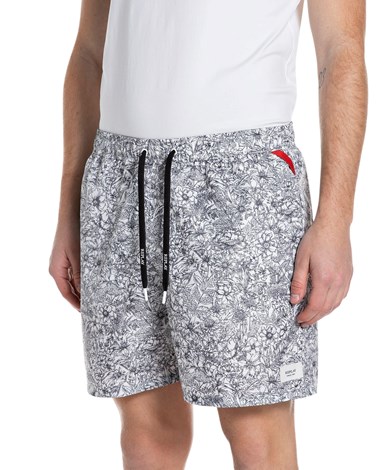 Replay muške replay kupaće hlače s plavim cvjetnim uzorkom