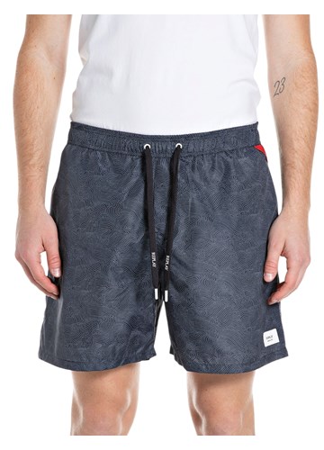 Replay MUŠKE PLAVE KUPAĆE HLAČE S VALOVITIM UZORKOM - 1