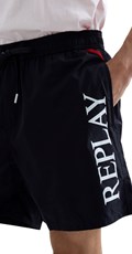 TAMNO PLAVE KUPAĆE HLAČE OD RECIKLIRANE TKANINE S PRINTOM LOGOTIPA - 7
