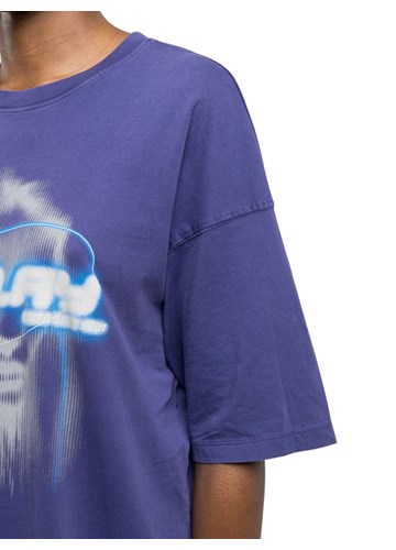 Replay LJUBIČASTA OVERSIZE MAJICA S FUTURISTIČKIM PRINTOM - 4