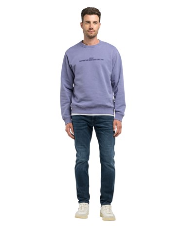 Replay ljubičasti sweatshirt s izvezenim natpisom