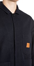 TAMNA OVERSHIRT JAKNA OD MJEŠAVINE VUNE S KOŽNIM REPLAY LOGOTIPOM - 3