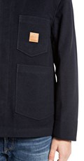 TAMNA OVERSHIRT JAKNA OD MJEŠAVINE VUNE S KOŽNIM REPLAY LOGOTIPOM - 4