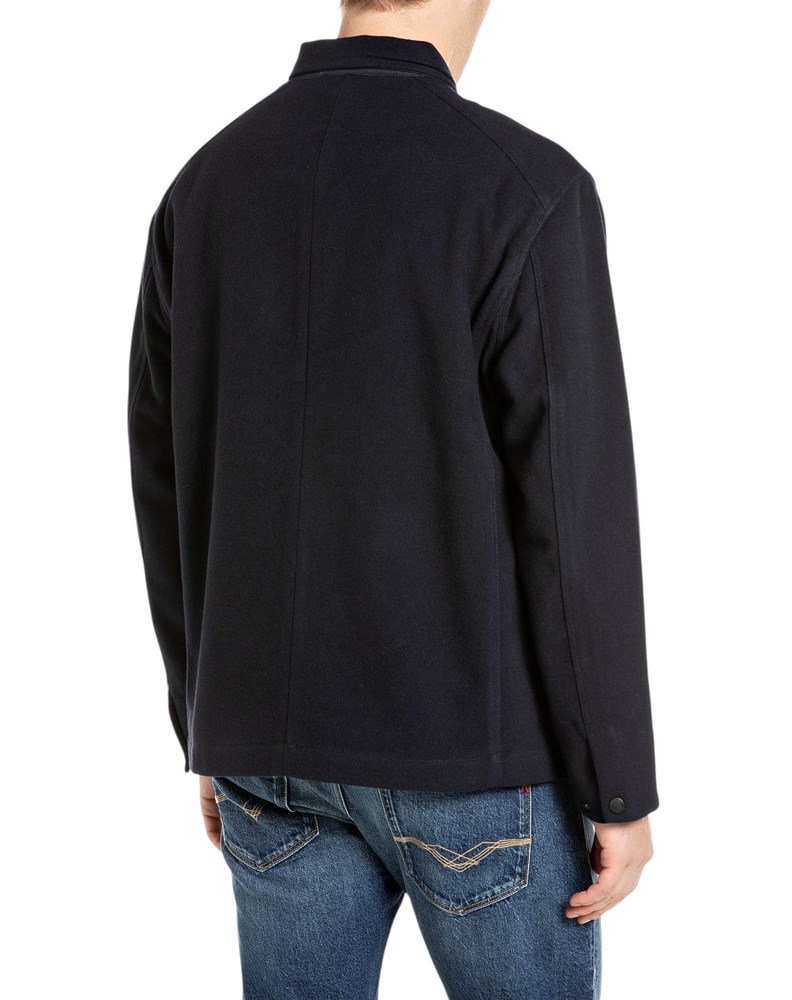 Replay TAMNA OVERSHIRT JAKNA OD MJEŠAVINE VUNE S KOŽNIM REPLAY LOGOTIPOM - 2