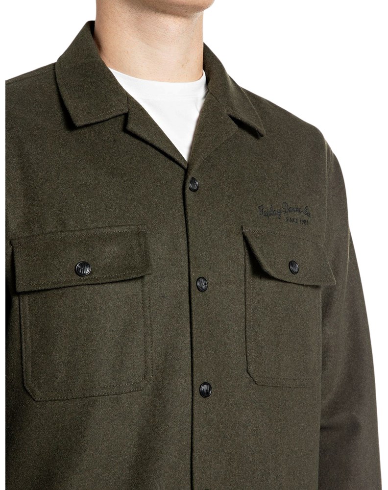 Replay MUŠKA MASLINASTA VUNENA OVERSHIRT KOŠULJA - 3