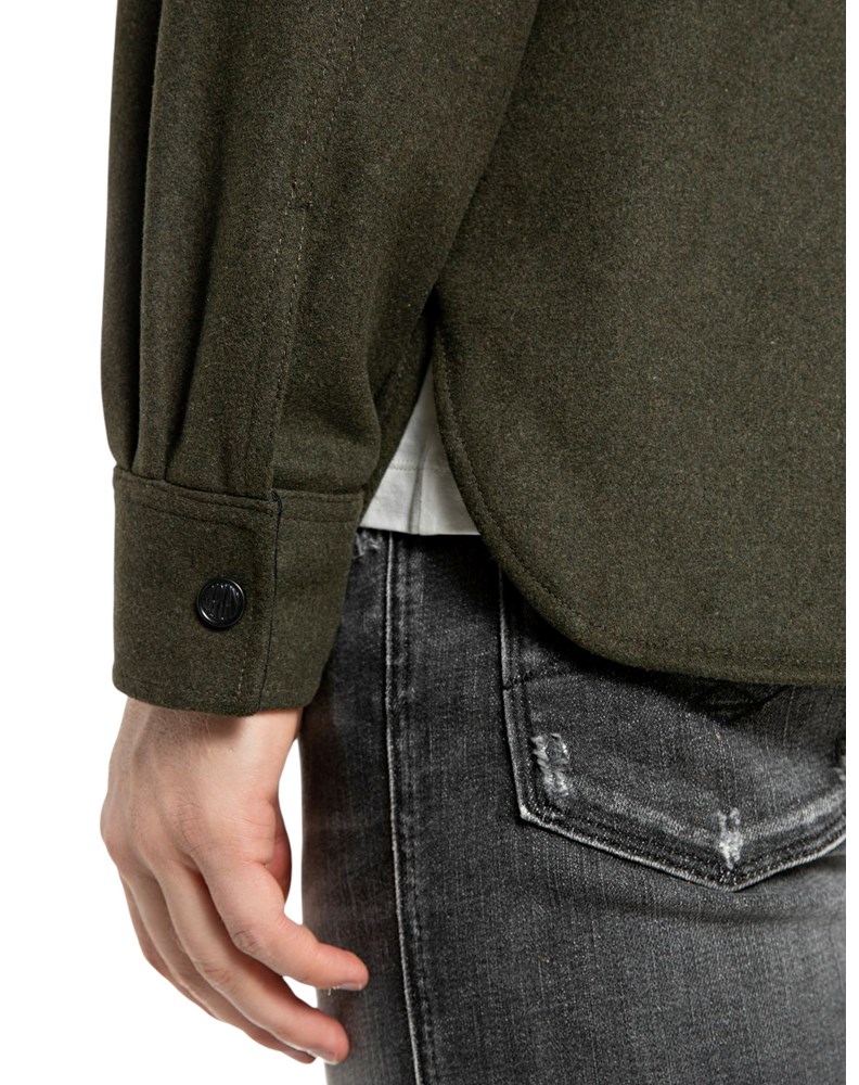 Replay MUŠKA MASLINASTA VUNENA OVERSHIRT KOŠULJA - 5