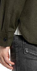 MUŠKA MASLINASTA VUNENA OVERSHIRT KOŠULJA - 5
