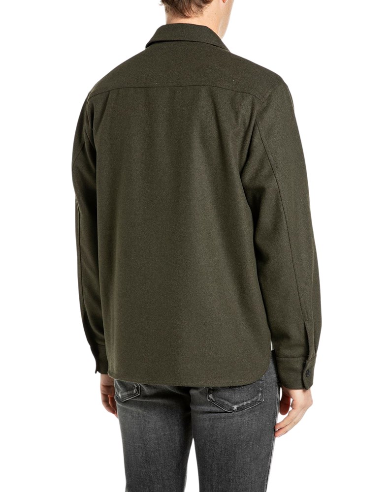 Replay MUŠKA MASLINASTA VUNENA OVERSHIRT KOŠULJA - 2