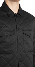 MUŠKA CRNA PROŠIVENA OVERSHIRT JAKNA NA KOPČANJE - 3