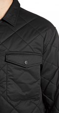 MUŠKA CRNA PROŠIVENA OVERSHIRT JAKNA NA KOPČANJE - 4
