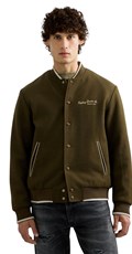 MUŠKA VUNENA VARSITY BOMBER JAKNA S VEZENIM LOGOTIPOM - 2