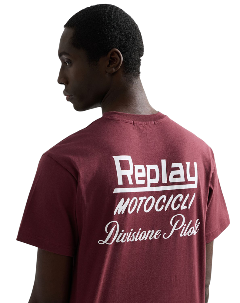 Replay PAMUČNA BORDO MAJICA S MOTO NATPISOM - 7