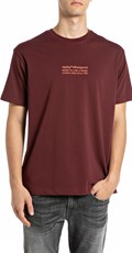 BORDO MAJICA OPUŠTENOG KROJA S LIQUID-EFFECT PRINTOM - 1