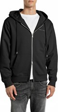 CRNA PAMUČNA MAJICA S KAPULJAČOM I ZATVARAČEM - 1