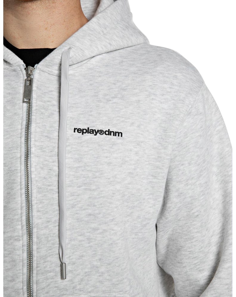 Replay MUŠKI SIVI HOODIE NA KOPČANJE S DVOSTRUKIM ZIPOM - 3