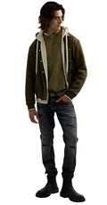ZELENI SWEATSHIRT S RAGLAN RUKAVIMA I ACID WASH EFEKTOM - 1