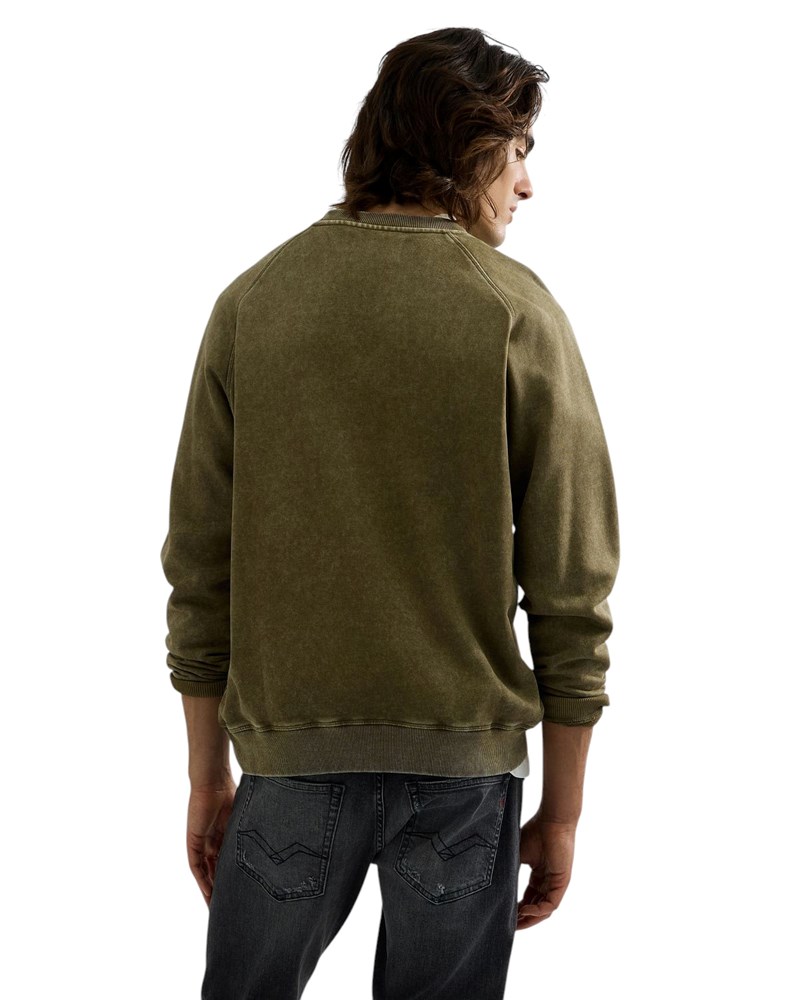 Replay ZELENI SWEATSHIRT S RAGLAN RUKAVIMA I ACID WASH EFEKTOM - 3