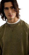ZELENI SWEATSHIRT S RAGLAN RUKAVIMA I ACID WASH EFEKTOM - 4