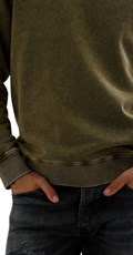 ZELENI SWEATSHIRT S RAGLAN RUKAVIMA I ACID WASH EFEKTOM - 5