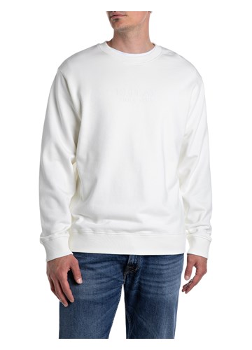 Replay KREM BIJELI SWEATSHIRT S ISTOBOJNIM NATPISOM REPLAY - 1