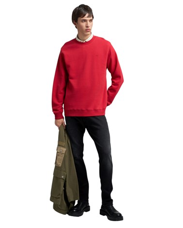 Replay crveni sweatshirt od češljanog pamuka